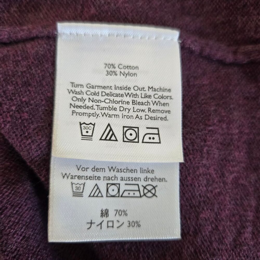 Eddie Bauer Womens V-Neck Plum Sweater Size Medium Long Sleeve Vneck - Picture 6 of 6